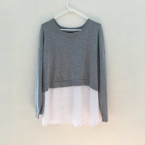 Layered long sleeve soft grey pullover- Large size
